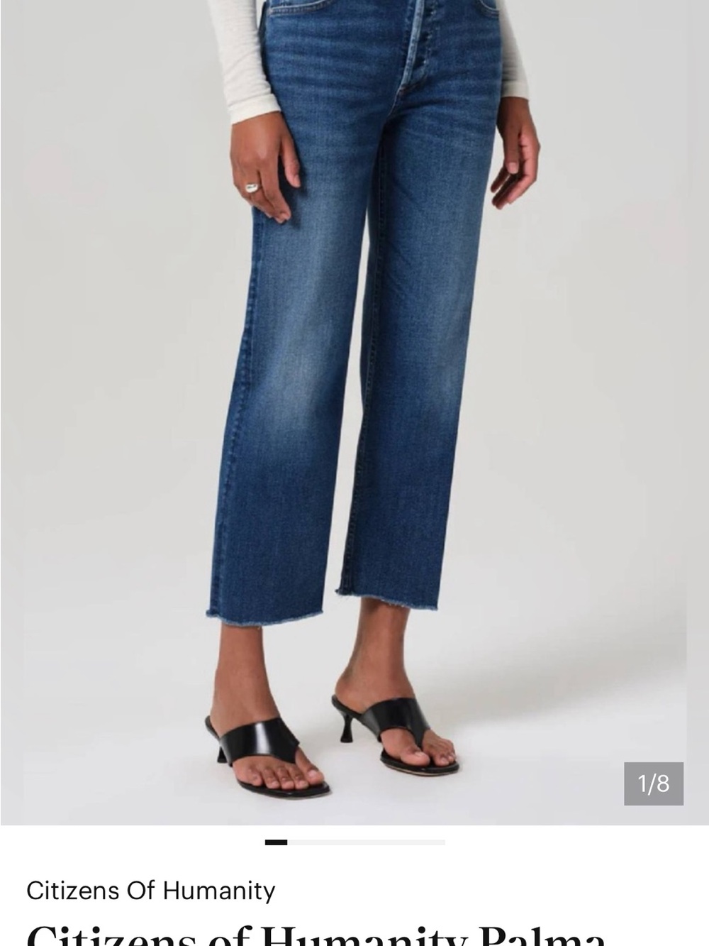 Citizens Of Humanity Palma High-Rise Wide Crop Jeans - Dark Blue Denim